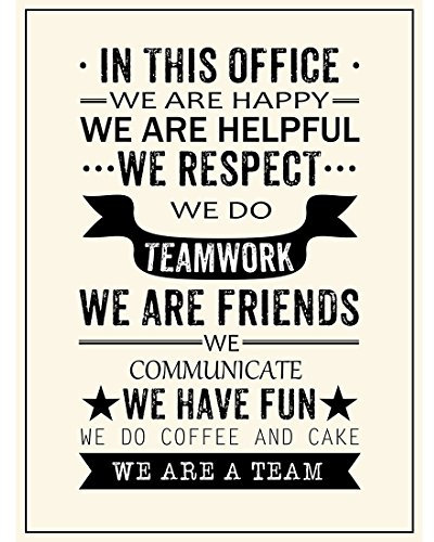 Inspirierende Zitate in diesem Büro We Are A Team Poster Drucke Wandkunst Dekor Motivierendes Motto Teamwork We Are Helhelpful We Respect We Are Friends We Are Helhelpful We Have Fun (20 x 40 cm)