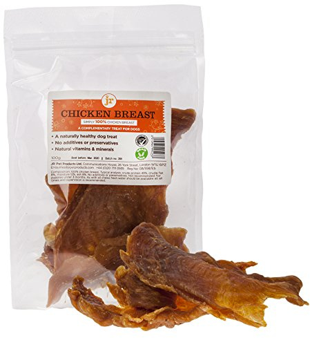 JR Pet Products 200g Human Grade Dried Chicken Breast Jerky Dog Treat Chew Food Supplied