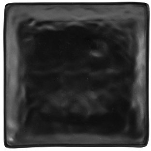 H&H Set 6 Piattini Decoro Ardesia, in Melamina, Nero, 15 x 15 cm