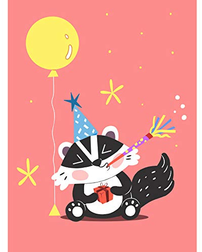 Wee Blue Coo LTD Badger Party Large Art Print Poster Wall Decor Große Kunst Wand Deko