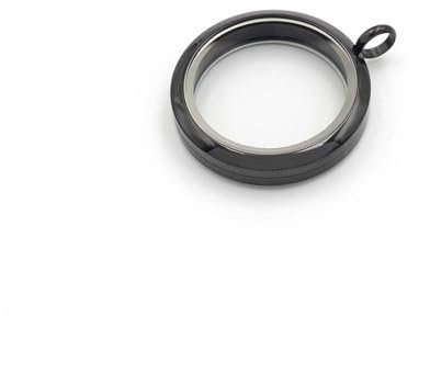 Vintageparts FACHHANDEL FÜR SCHMUCKZUBEHÖR Glasmedaillon aus Edelstahl mit Schraubverschluss zum Befüllen in Schwarz 30 mm 1 Stück zum Schmuck selber machen