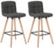 WOLTU Barhocker 2er Set Barstuhl Bistrohocker Tresenhocker mit Lehne und Fußstütze Design Stuhl Massivholz Leinen Dunkelgrau
