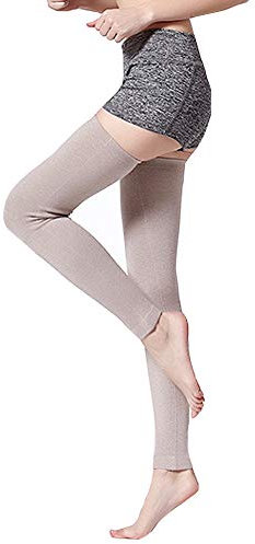 Milya Damen Lange Winter Kaschmir Beinwärmer Stulpen Overknee Gestrickte Strümpfe Legwarmers Beinstulpen Kniestrümpfe (Beige)