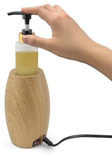 Elitzia Massageöl-Wärmer Lotion-Wärmer 131°F Konstante Temperatur mit Kunststoff-Pumpenflaschen Massageöl-Heizung für Cremes Gele & ätherische Öle ETOH843N (natürlich)