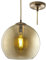 Britalia Antique Brass & Amber Glass Dome Shade Vintage Pendant Ceiling Light | 30cm Diameter | 1 x E27 ES Lamp Bulb Required (Not Included) | Retro Design