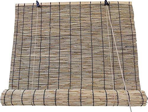 Store enrouleur en bois de bambou naturel pour fenêtre (bambou beige, 120 x 200 cm)
