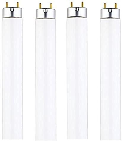 DYSMIO Lighting F15T8-CW Leuchtstoffröhre, 15 W, 45,7 cm, 3000 K, warmweiß, 825 Lumen, mittelgroßer Bi-Pin-Sockel, T8, fluoreszierend, gerade, 3000 K, warmweißes Licht, 4 Stück
