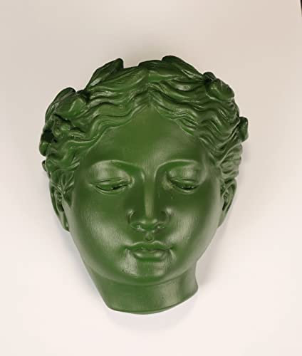 furni24 Blumentöpfe Büste Pflanzgefäß Für Pflanzen Blumen Antik Dekoration (Grün)