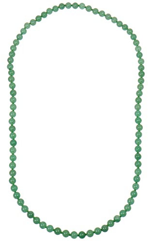 ELEDORO Edelstein Perlenkette Collier endlos geknotet 8mm 80cm lang Aventurin grün