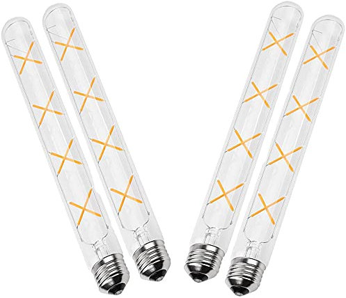Ruihua 4 Stück E27 T30 8W Transparentes Glas LED Lampe Warmweiß 2700K Edison Vintage LED Filament Glühbirne (Entspricht 70W Halogenlampe) T300 700LM Energie Sparen Fadenlampe Glühbirne,300mm