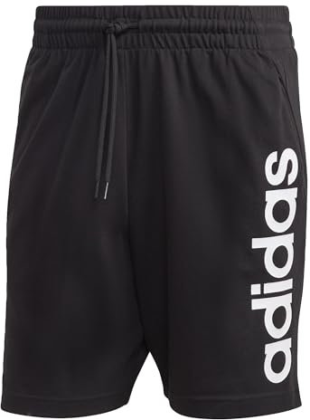 adidas Herren AEROREADY Essentials Single Jersey Linear Logo Shorts, Black, XXL