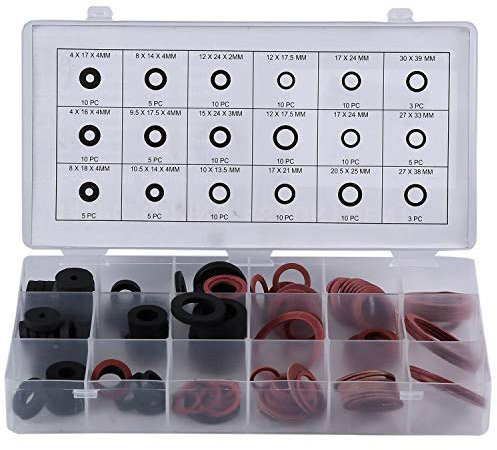 KELING 141Pcs Flat Rubber O-Ring Dichtung Schlauchdichtung Gummischeibe für Wasserhahn TüLle 18 GrößEn