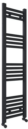 300x1200mm Towel Warmer Flat, Wall Mounted Matte Anthracite Plated Steel Bathroom Towel Rail Radiator, Suitable for Central Heating, Electric and Dual Fuel