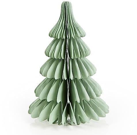Logbuch-Verlag Papier Weihnachtsbaum Aufsteller grün Baum zum Hinstellen Hygge Weihnachten Tischdekoration skandinavisch hellgrün 18 cm