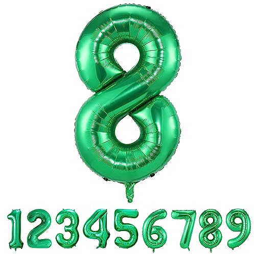Geburtstag zahlen luftballon 8 jahre Folienballon Kindergeburtstag Deko Grün-Mädchen Junge 8 jahr 40 - 101cm Folienballon 8 jahre Geburtstags deko-fliegt mit Helium