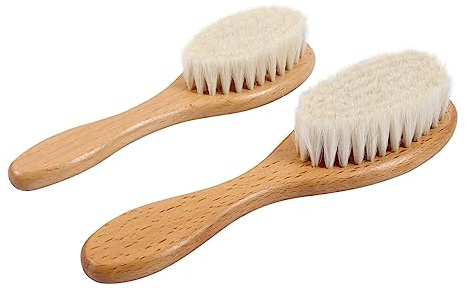 Healeved 2stücke Bartbürste Aus Wolle Nackenbürste Werkzeug Zum Entfernen Abgebrochener Haare Bürste Zum Reinigen Abgebrochener Haare Friseurbürste Mit Holzgriff