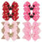 JOYOYO 8 Pcs Medium Size Hair Clips for Girls - Glitter and Polka Dot Bows, Mouse Ear Accessory Minnie Ears
