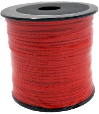 Abio Maurerschnur 100m Rot Polyethylen Ø 20 mm Knotenfest Reißfest Belastbar Richtschnur auf Spule Bauschnur Lotschnur Pflasterschnur Rot 1x100m