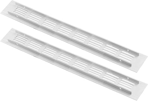 ZESLIV 2 piezas de rejillas de ventilación, rejilla de ventilación de aluminio blanco para aeración de armario de cocina, armario de zapatos y armario, 50mm*350mm