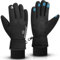 WESTWOOD FOX wasserdichte Winterhandschuhe für Männer & Frauen, Winddichte, warme Skihandschuhe, Touchscreen, Anti-Rutsch-Griff-Handschuhe für Radfahren, Snowboarden, Wandern, Laufen (SCHWARZ, L)
