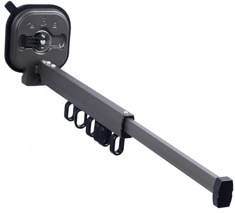 Tendedero Retráctil para Ropa, Tendedero Plegable Montado en la Pared con Ventosa para Interior y Exterior, 23,2x4,7