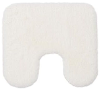 Gözze - Deluxe Badteppich mit Ausschnitt und extra hohem Flor, 100% Polyester (Mikrofaser), Mit Antirutschbeschichtung, 50 x 45 cm - Creme