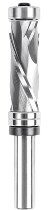 SpeTool Compression Flush Trim Router Bit 1/2 Shank 3/4 Cutting Diameter, Top & Bottom Bearing Extra Long Carbide Pattrern Flush Cut Router Bit for Woodworking Trimming