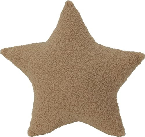 Kissen Stern Weiß Taupe Rosa Kinderzimmer Zierkissen Deko 40cm Ø, Farbe:Taupe