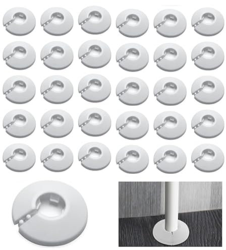 Lot de 30 cache-tuyaux, rosace simple pour tuyau de chauffage, rosace en plastique, cache-tuyau, cache-tuyau, rosace simple, manchon de tuyau, chauffage, radiateur - 16 mm