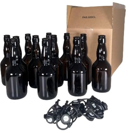 Beer & Wine - Kit Fermentazione George's Beer 5l - Birra Artigianale Fatta in Casa - Kit Malto Fermentazione - Kit per Produzione di Birra - Idea Regalo (12 Bottiglie da 50cl con Tappi)