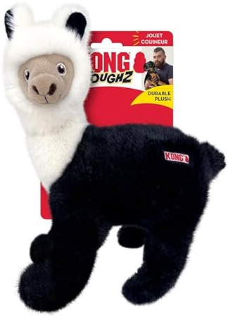 KONG Toughz Hundespielzeug aus strapazierfähigem Plüsch, langlebiges weiches Kauspielzeug für aggressive Kauer, sicher und interaktiv für Hunde (Lama)