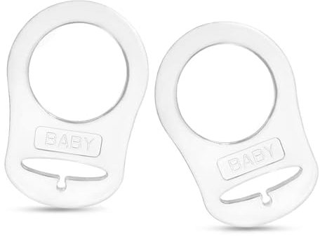 FUZVOL Schnulleradapter aus transparentem Silikon, 2 Stück, Schnullerhalter, Knopf-Stil, Schnuller-Clip für Jungen und Mädchen, Neugeborene