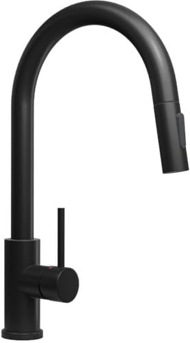 Robinet de cuisine Primagran noir avec deux types de jet d'eau noir, robinet d'évier rotation 360°, mitigeur haute pression