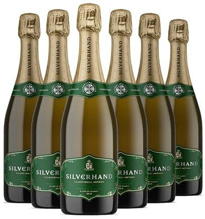 Silverhand Estate Blanc de Blancs – Premium Sparkling Wine – 100% Chardonnay – Elegant & Crisp - Traditional Method – English Sparkling Wine – Case of 6 x 75cl Bottle