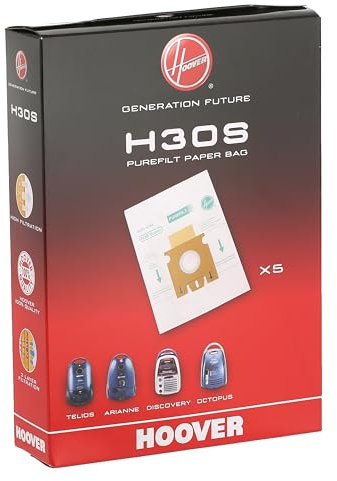 Masterpart H30S - Sacchetti di carta per aspirapolvere, 5 pezzi, adatti per aspirapolvere Hoover Super Vac T Series