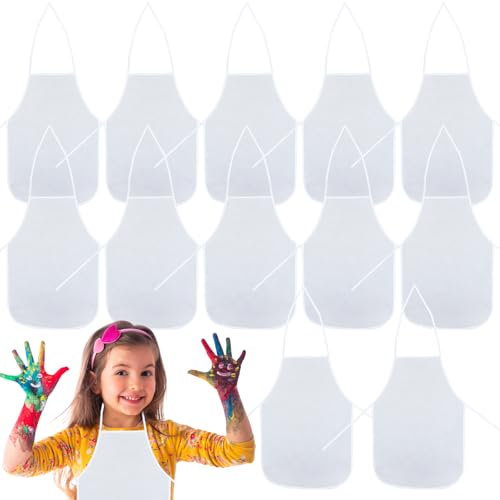Delantal para Niños, 12Pcs Children Toddler Fabric Aprons, Kids' Artist Aprons, Impermeables Tela no Tejida para Manualidades Actividad de Pintura Artística Eventos Comunitarios