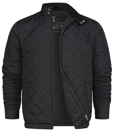 Indicode Herren INDoro Steppjacke mit Stehkragen und Rautensteppung | Klassische Übergangsjacke mit Rautenmuster für Alltag und Outdoor, Herrenjacke, Alltagsjacke, Freizeitjacke für Männer
