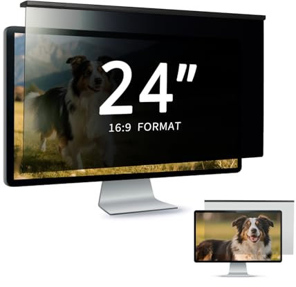 EliWhale Matt Blickschutzfolie für 24 Zoll 16:9 Monitor – Abnehmbare, hängende Sichtschutzfolie mit HD-Blaulichtfilter, Blendschutz und Displayschutz, Privacy Screen, Breite x Höhe: 540 x 329mm