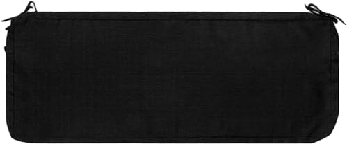 moismk 5CM Dicke Sitzkissen Bank Bezug, Ersatzbezug für Sitzauflage, Leinen Bezug für Bankauflage Bankkissen, Gartenbank Auflage Outdoor Bezug, Waschbare Sitzauflage Kissenbezug(Schwarz,90x40x5cm)