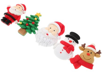 WEKADRIN 5 Stück Teiliges Weihnachtsmann Magnet mit Elch Schneemann Weihnachtsbaum Starke Kühlschrankmagnete für Kühlschrank Gefrierschrank Langlebige Weihnachtsdeko Sichere Glatte
