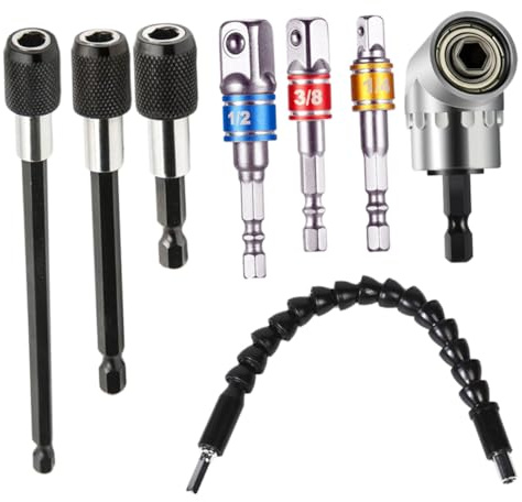 HAMPPLIES Prolunga Flessibile per Cacciavite con Rilascio Rapido Albero Flessibile Hexagon per Trapano e Avvitatore Kit Estensione Inserti Leggero e Durevole per Uso Manuale ed Elettrico