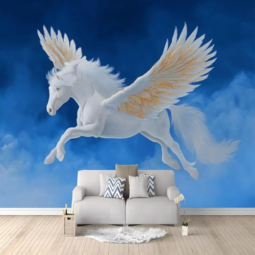 kfjhgbdshhj Papier peint photo 3D motif ange, cheval, intissé, pour chambre, salon ou chambre d'enfant, 150 cm x 105 cm
