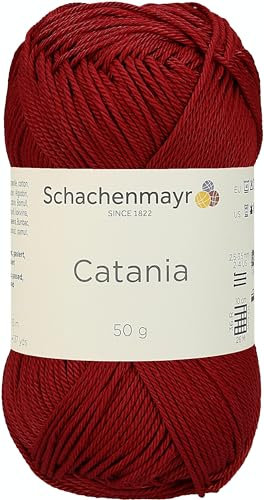 Schachenmayr 9801210-00424 Handstrickgarn, 100% Baumwolle, kirsche, 11,5 x 5,2 x 6 cm, 50