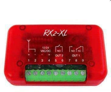 Nologo RX2-XL - Receptor de radio universal de 2 canales, 433 MHz, autoaprendizaje