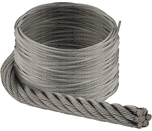 OPIOL QUALITY® 3,0 mm Drahtseil 7x19 weich, Edelstahl A4 (40 Meter) Stahlseil Zubehör Draht Edelstahldrahtseil Geländerseil Hängender Drahtspule Seile Spannseil