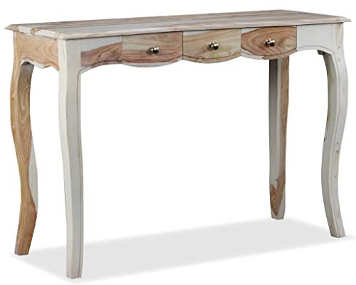 vidaXL Akazie-Holz Massiv Konsolentisch mit 3 Schubladen Konsole Beistelltisch Sideboard Flurtisch Ablagetisch Frisiertisch Holztisch 110x40x76cm