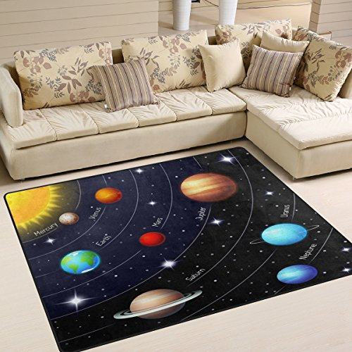 Use7 Magic Solar System Planet Universe Star Area Rug for Living Room Bedroom 160cm x 122cm(5.3 x 4 feet)