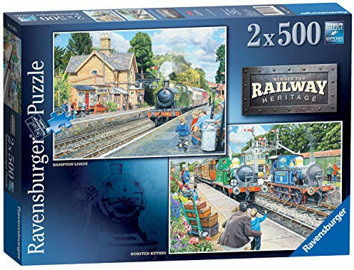 Ravensburger Railway Heritage No.2 Horsted Keynes Station & Hampton Loade Station, 2 x 500-teiliges Puzzle für Erwachsene und Kinder ab 10 Jahren