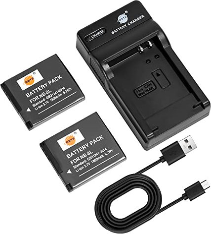 DSTE 2PCS NB-8LH NB-8L Batterie et Chargeur pour Canon PowerShot A2200, A3000, A3100, A3200, A3300