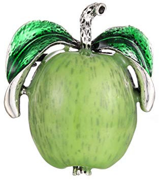 YAZILIND Broche Broche Plante Fruit Forme Breastpin Alliage Dripping Huile Personnalité Corsage Vêtements Accessoires Pomme (Vert)